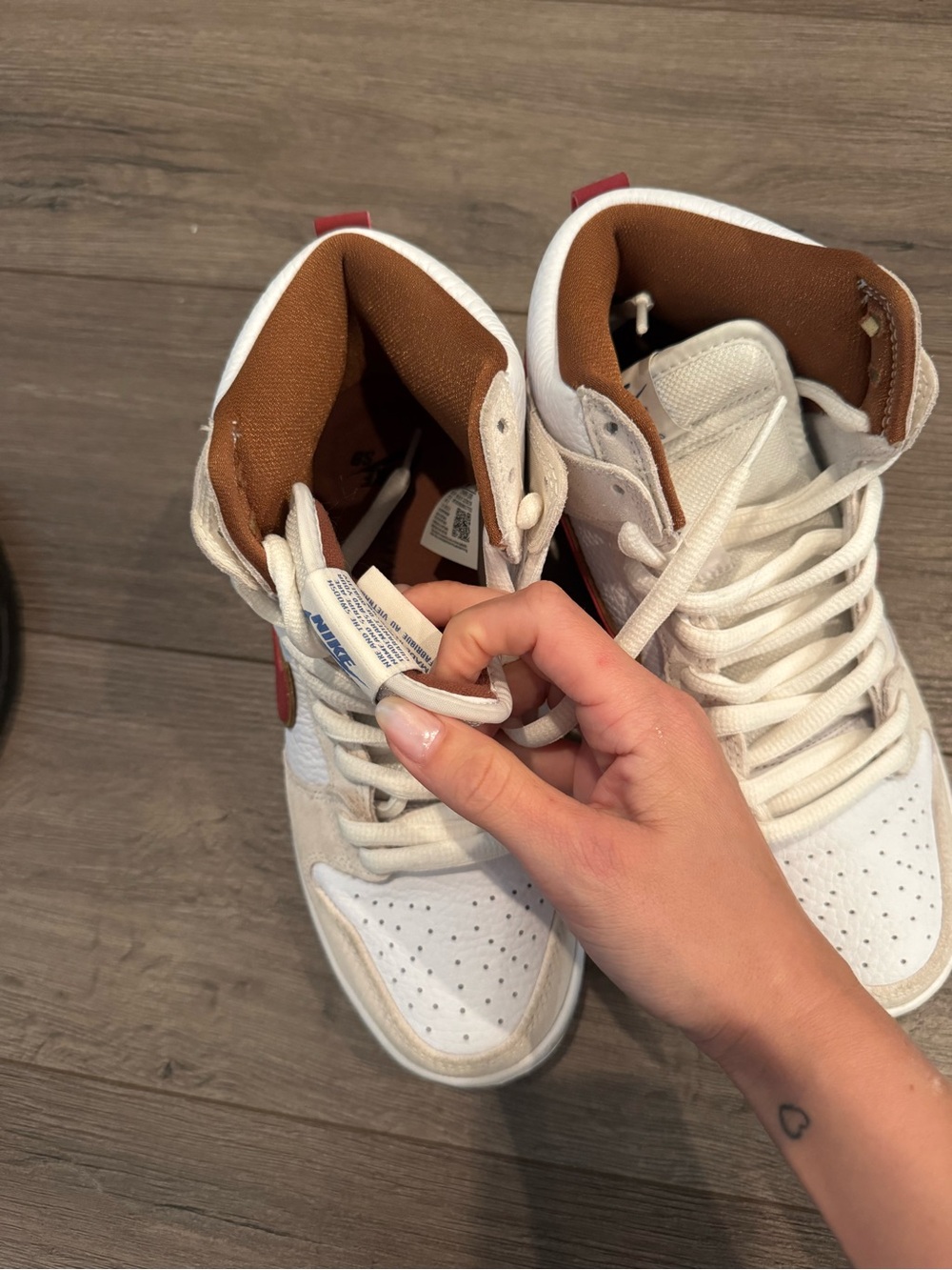 Nike Women’s High-Top Sneakers in White and Brown